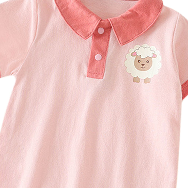 Infants Boys shirt collar Cotton Rompers