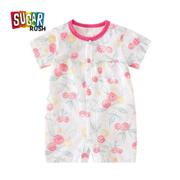 Infant Girls Printed Cotton Rompers