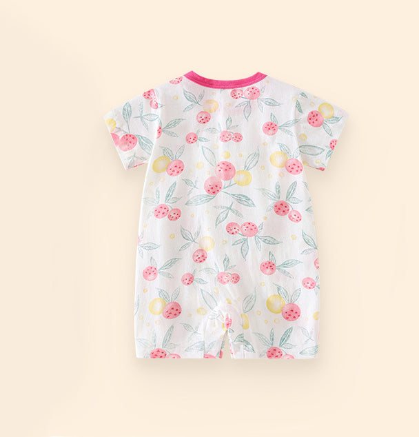 Infant Girls Printed Cotton Rompers