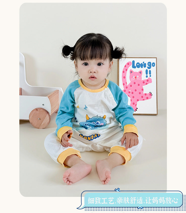 Infants Boys White Printed Cotton Rompers
