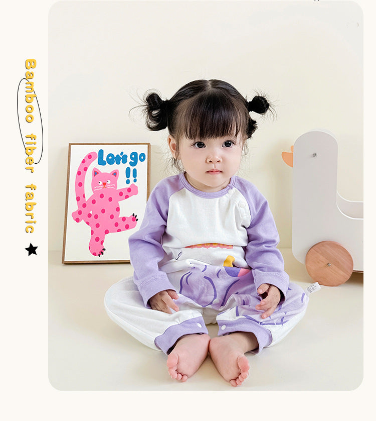 Infant Girls Printed Cotton Rompers