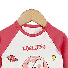 Infants Girls Pink Printed Cotton Rompers