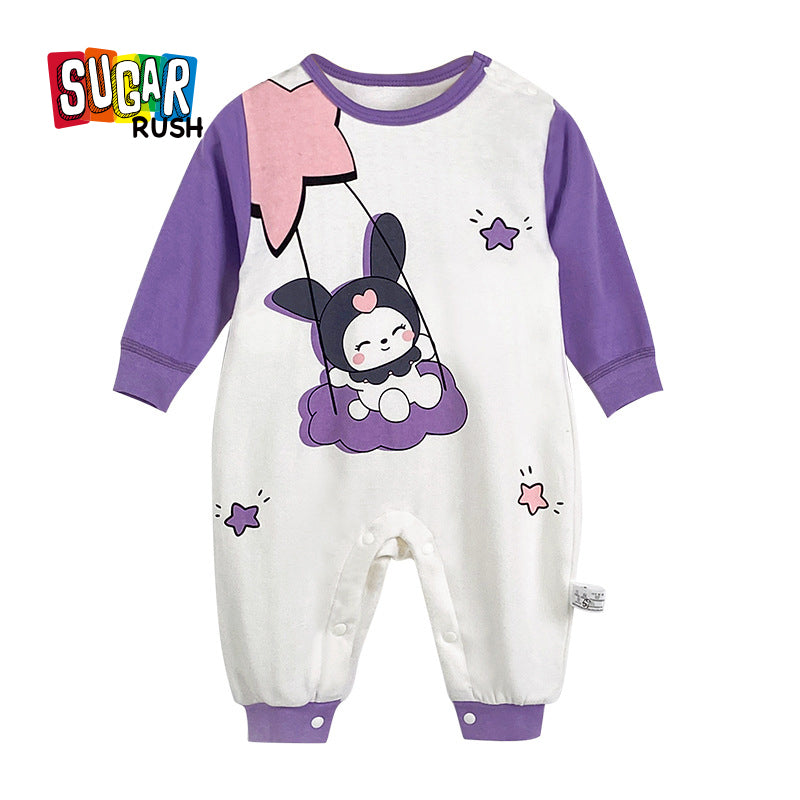 Infants Girls Printed Cotton Rompers