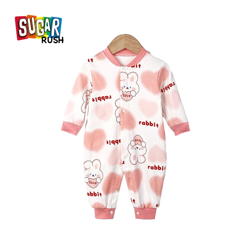Infant Girls Conversational Printed Cotton Romper