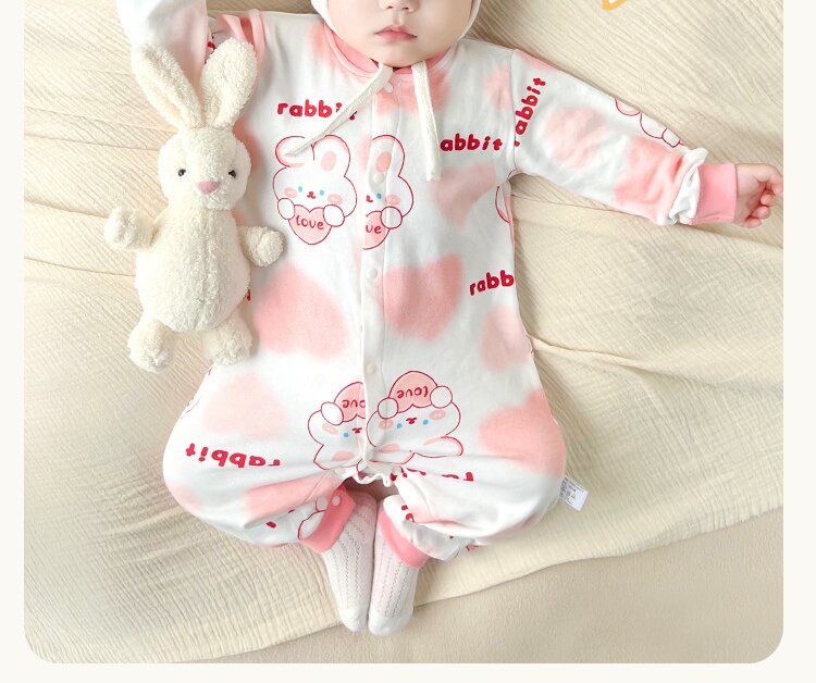 Infant Girls Conversational Printed Cotton Romper
