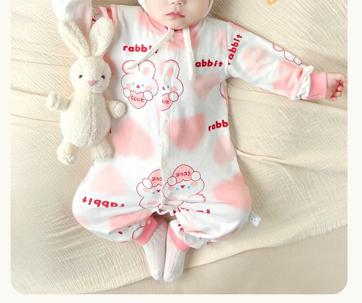 Infant Girls Conversational Printed Cotton Romper