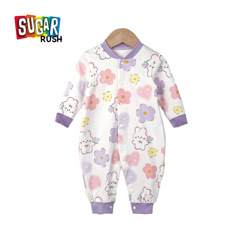Infant Girls Printed Cotton Romper