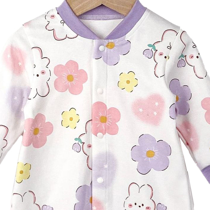 Infant Girls Printed Cotton Romper