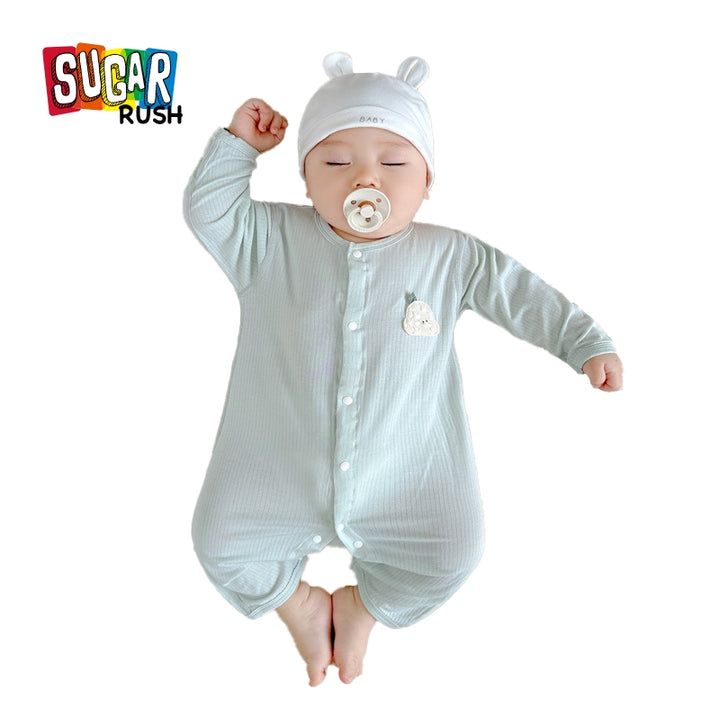 Boys Graphic Printed Round Neck Cotton Rompers