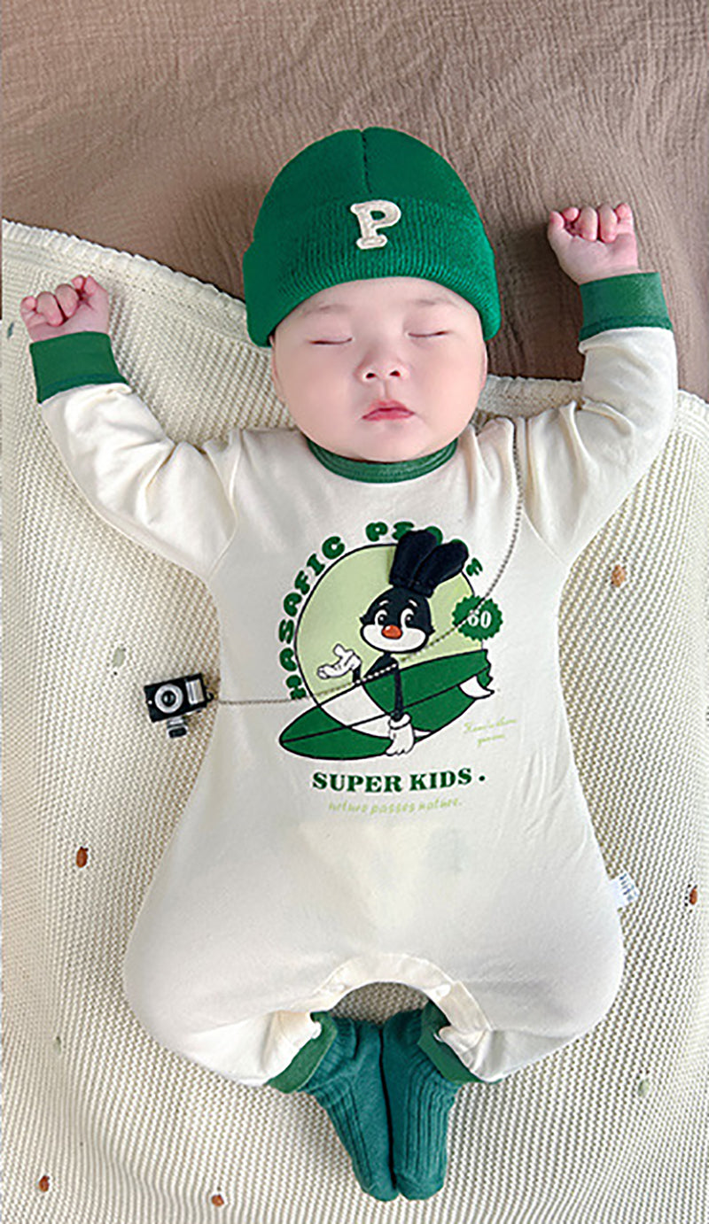 Infants Boys Printed Cotton Rompers