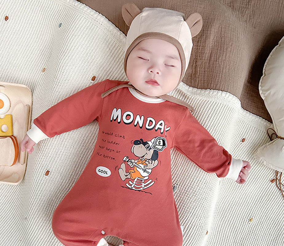 Infant Boys Printed Cotton Rompers