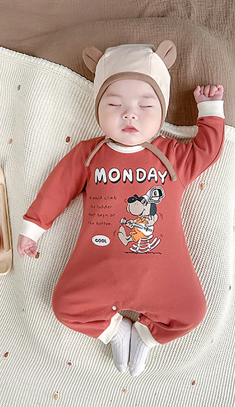 Infant Boys Printed Cotton Rompers