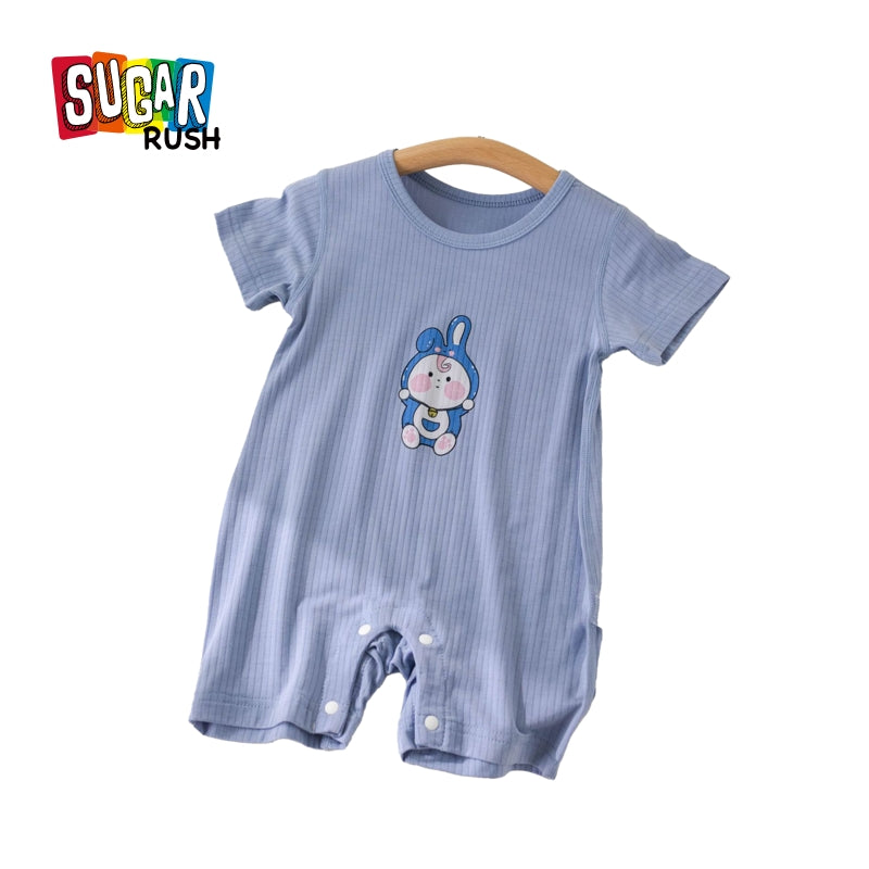 Boys Graphic Printed Round Neck Cotton Rompers