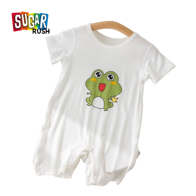 Boys Graphic Printed Round Neck Cotton Rompers