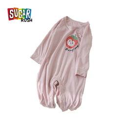 Girls Graphic Printed Round Neck Cotton Rompers