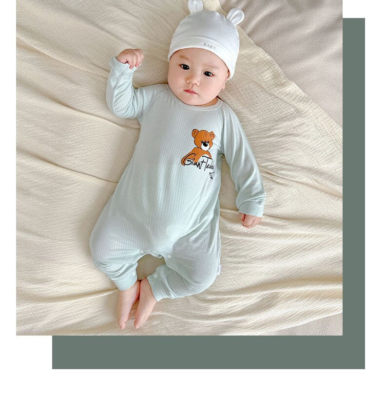 Boys Graphic Printed Round Neck Cotton Rompers