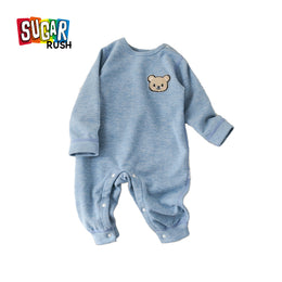 Infant Boys Blue Cotton Romper