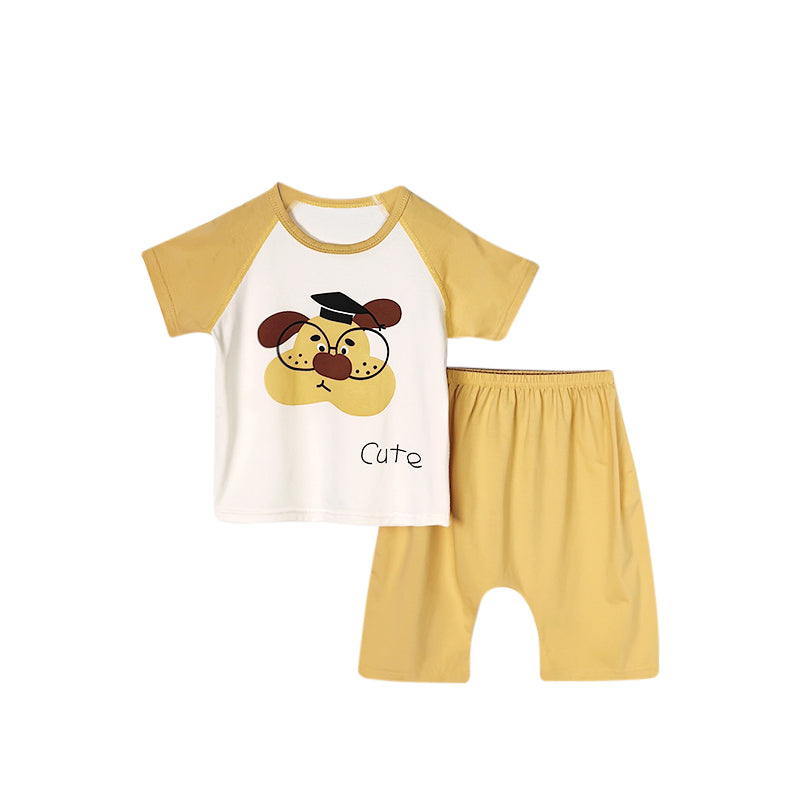 Boys Pure Cotton Printed T-shirt With Shorts