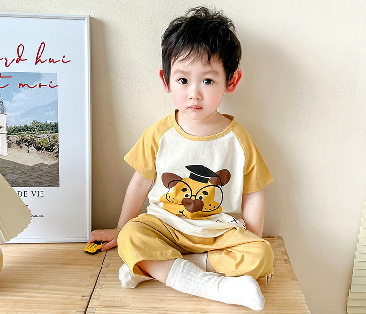 Boys Pure Cotton Printed T-shirt With Shorts