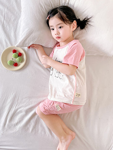 Girls Pure Cotton Printed T-shirt With Shorts