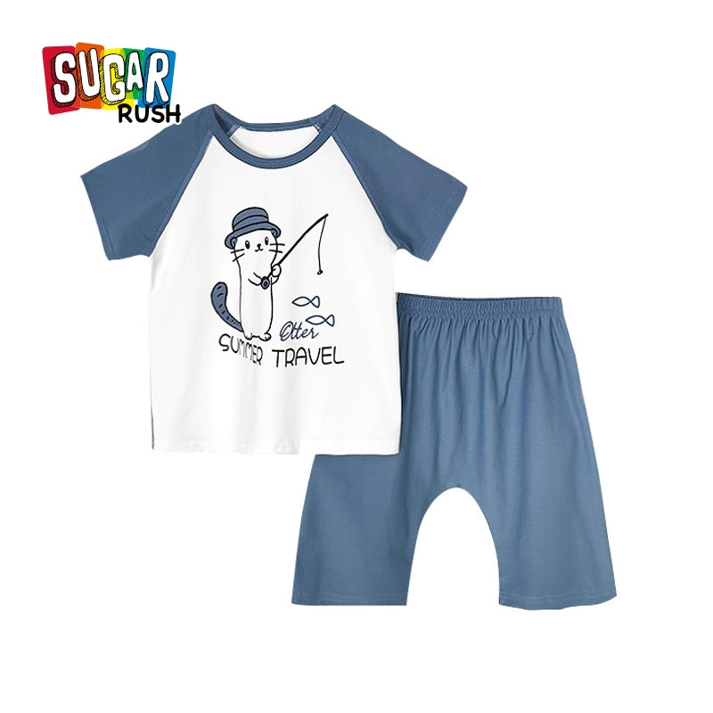Boys Printed T-shirt with Shorts
