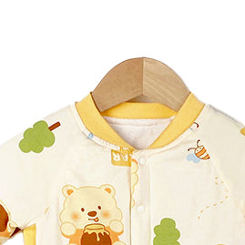 Infant Girls Yellow Conversational Printed Rompers