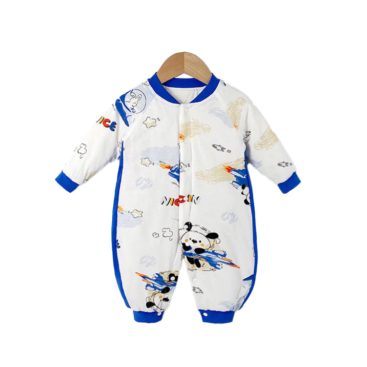Infants Boys White Printed Rompers