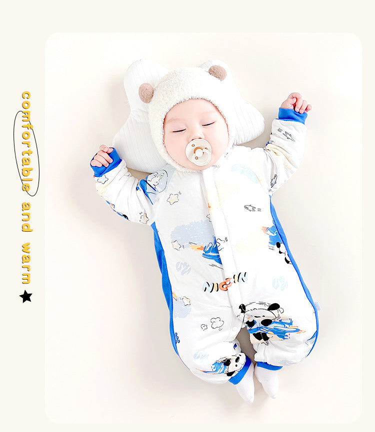 Infants Boys White Printed Rompers