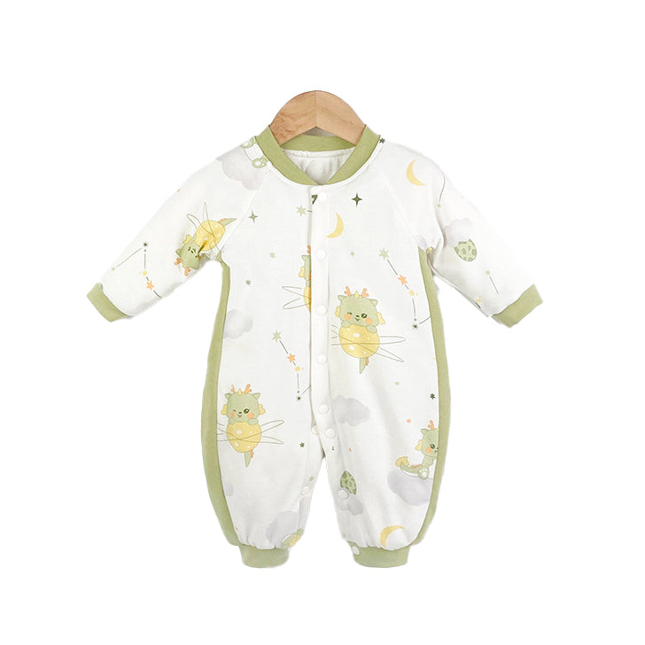 Infant Boys Green Printed Rompers
