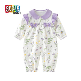 Girls Printed Cotton Rompers