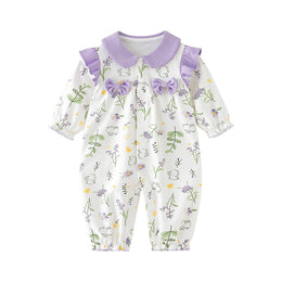 Girls Printed Cotton Rompers