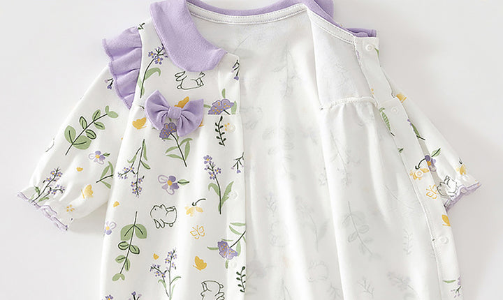 Girls Printed Cotton Rompers