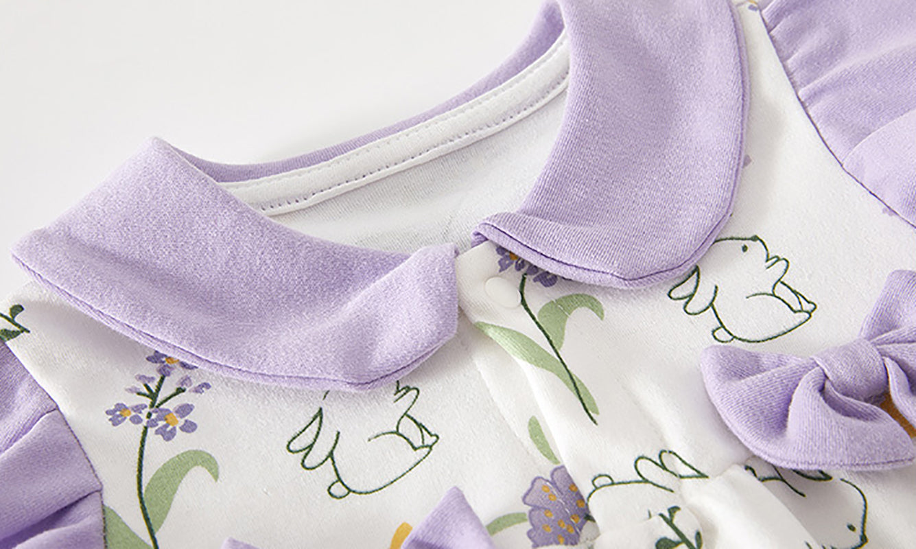 Girls Printed Cotton Rompers