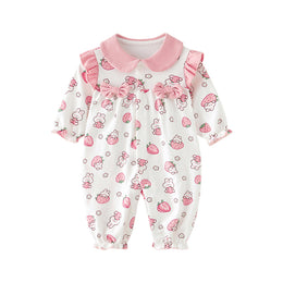 Infants Girls Printed Cotton Rompers