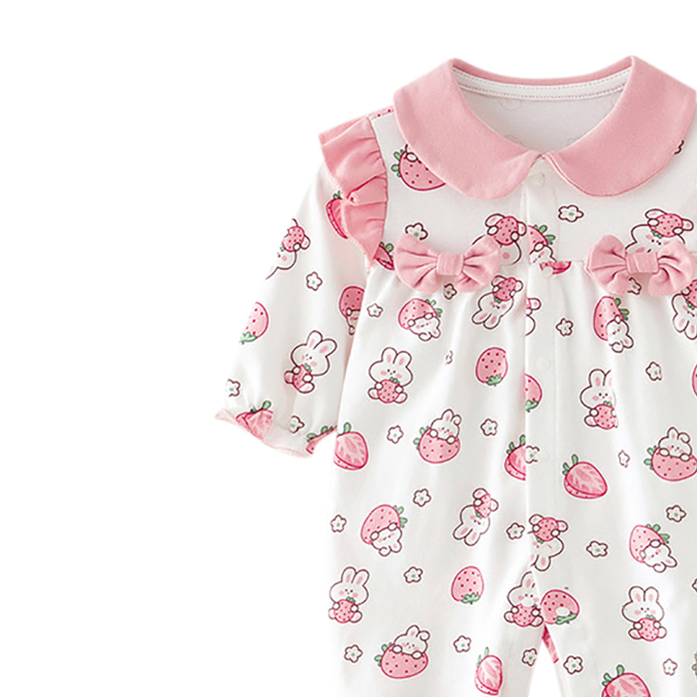 Infants Girls Printed Cotton Rompers