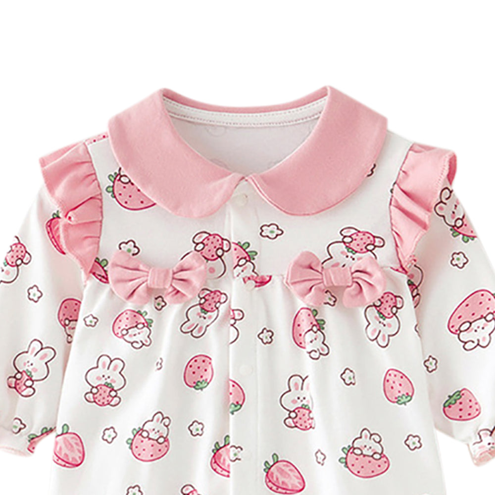 Infants Girls Printed Cotton Rompers
