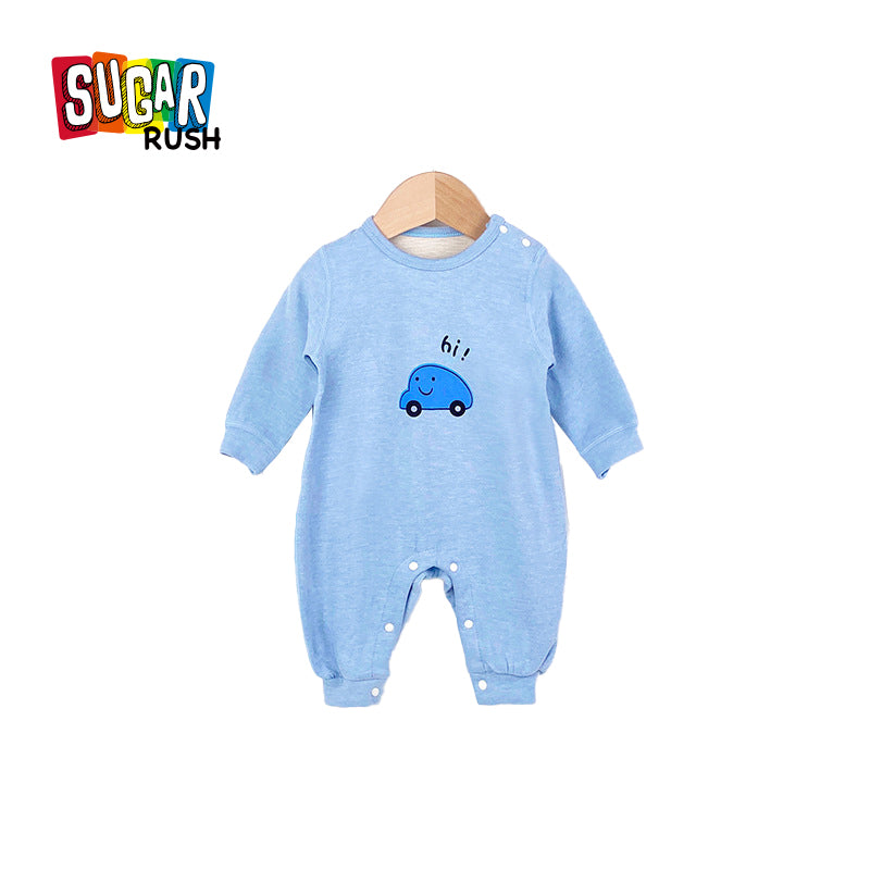 Infants Boys Graphic Printed Cotton Rompers