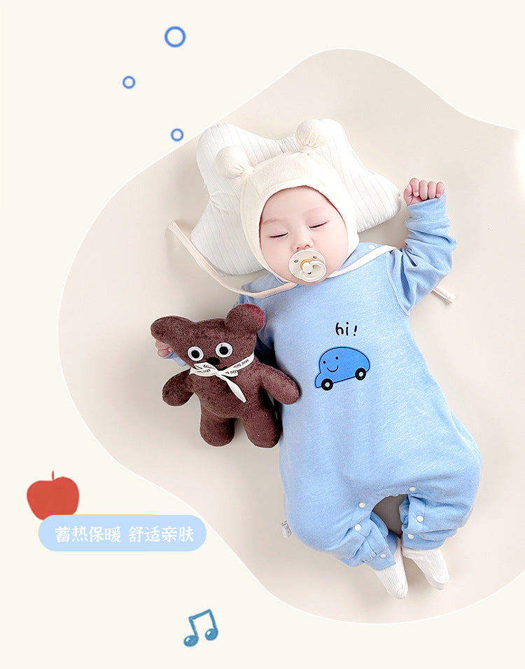 Infants Boys Graphic Printed Cotton Rompers
