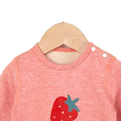 Infant Girls Orange Printed Cotton Rompers