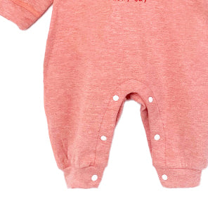 Infant Girls Orange Printed Cotton Rompers