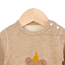 Infant Boys Khaki Graphic Printed Cotton Rompers