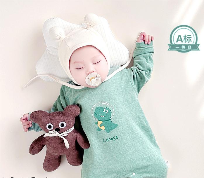 Infant Boys Green Printed Cotton Rompers