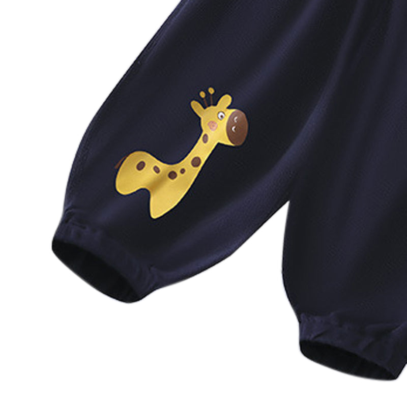 Boys Navy Blue Mid Rise Loose Fit Easy Wash Joggers