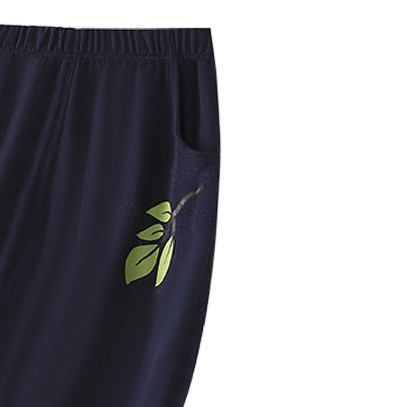 Boys Navy Blue Mid Rise Loose Fit Easy Wash Joggers