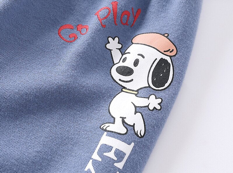 Boys Blue Typography Printed Easy Wash Cotton Joggers