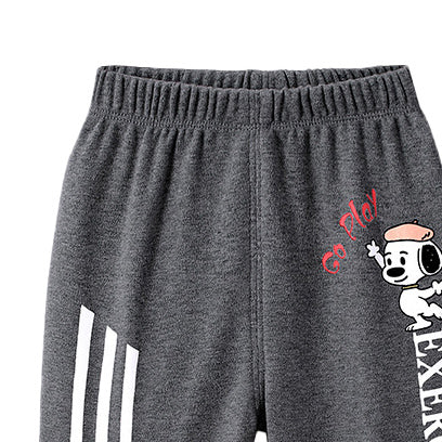Boys Grey Typography Printed Easy Wash Cotton Joggers