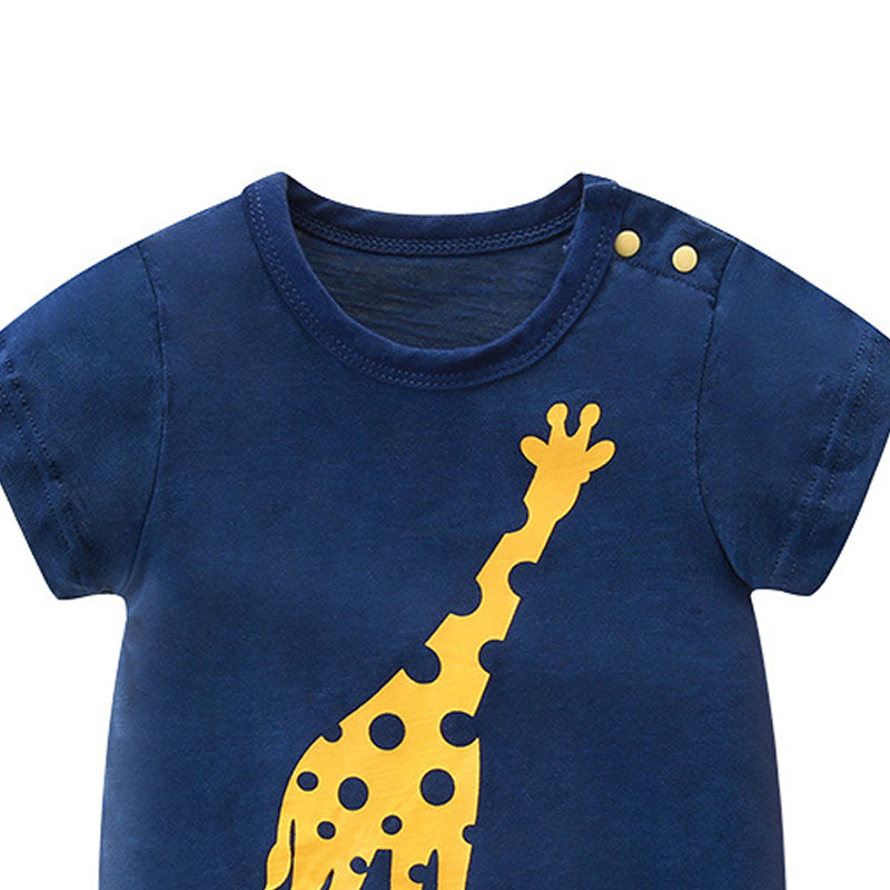 Infant Boys Printed Cotton Romper