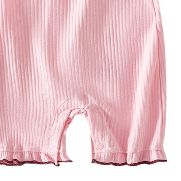 Pink Infants Girls Printed Cotton Rompers