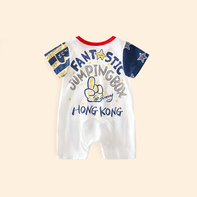 Infant Boys Printed Cotton Rompers
