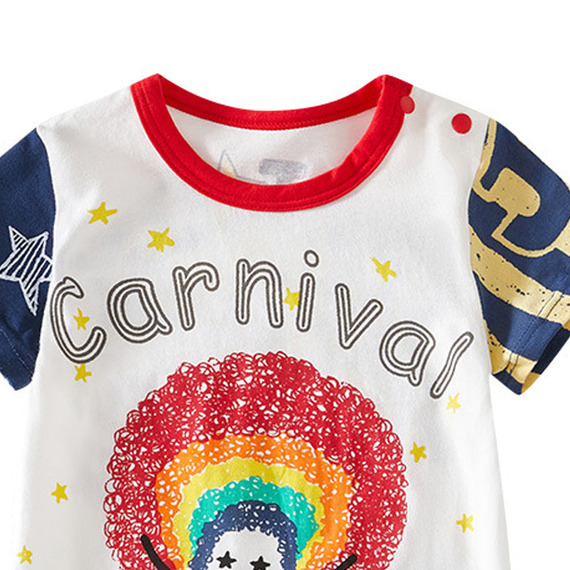Infant Boys Printed Cotton Rompers